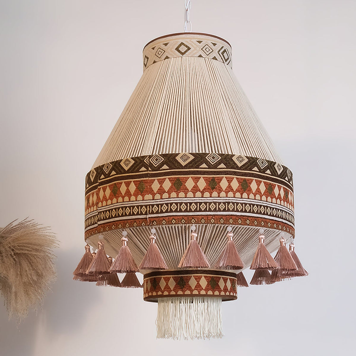 Artisan Woven Fringe Pendant Light for Boho Interiors