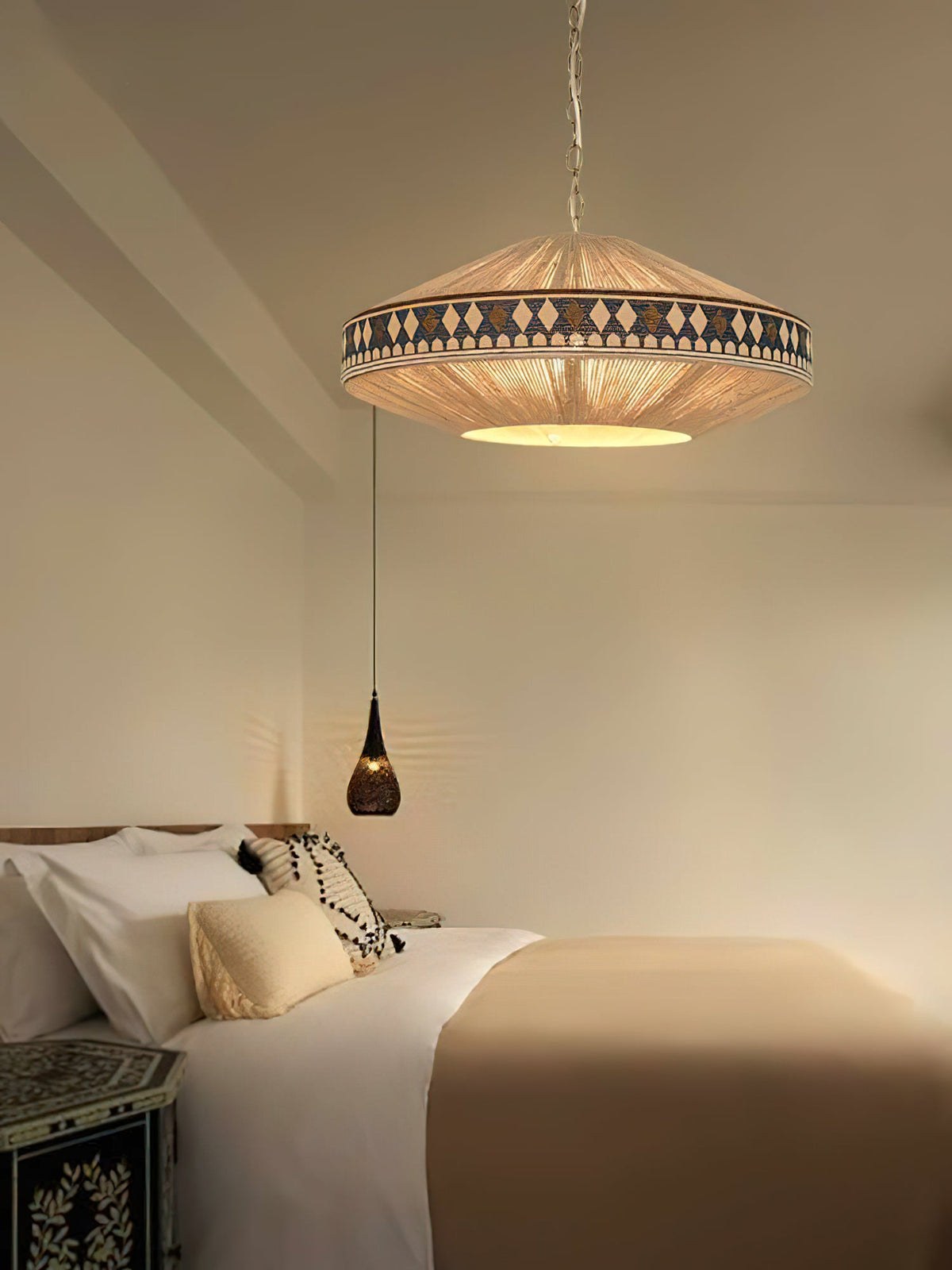 Artisan Woven Fringe Pendant Light for Boho Interiors
