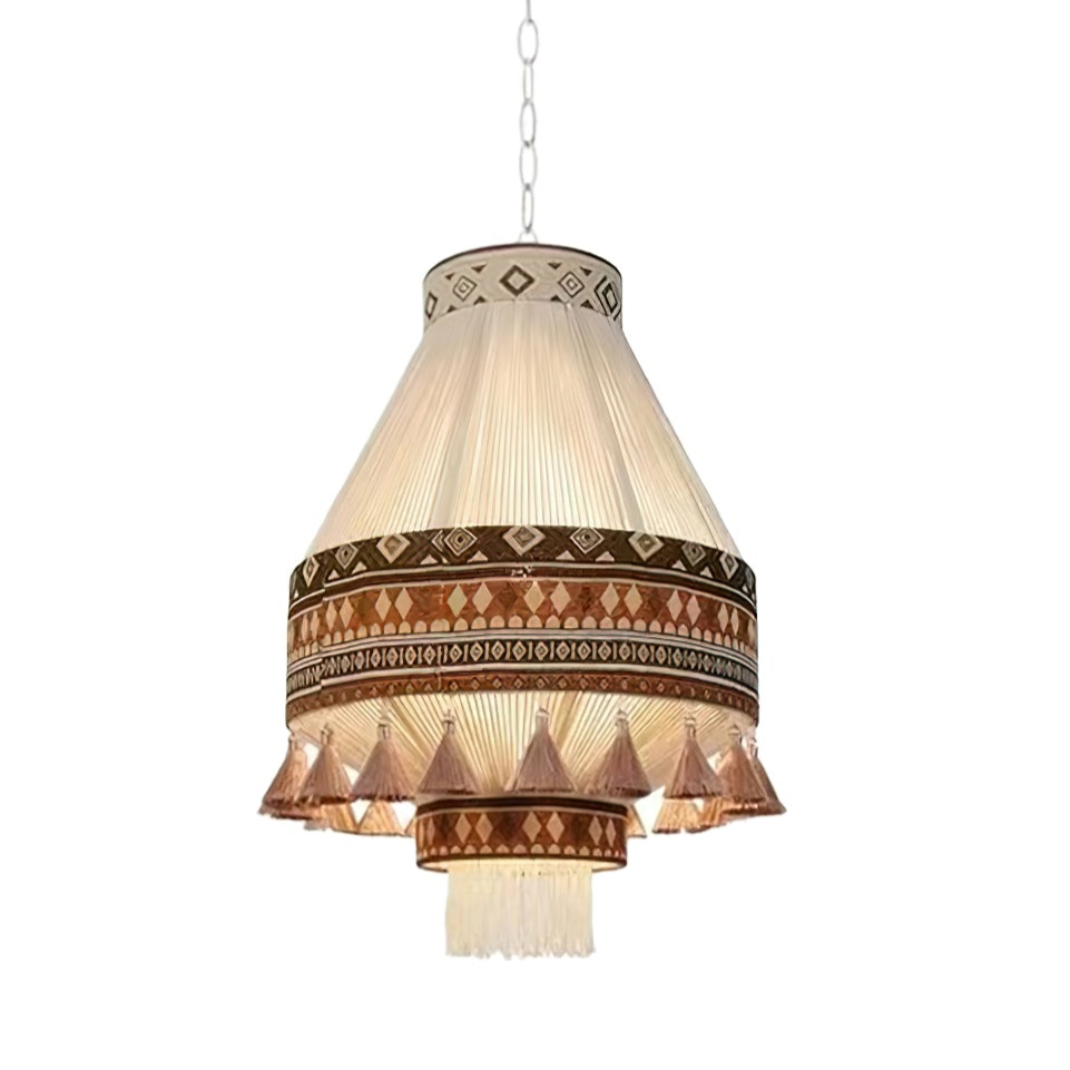 Artisan Woven Fringe Pendant Light for Boho Interiors