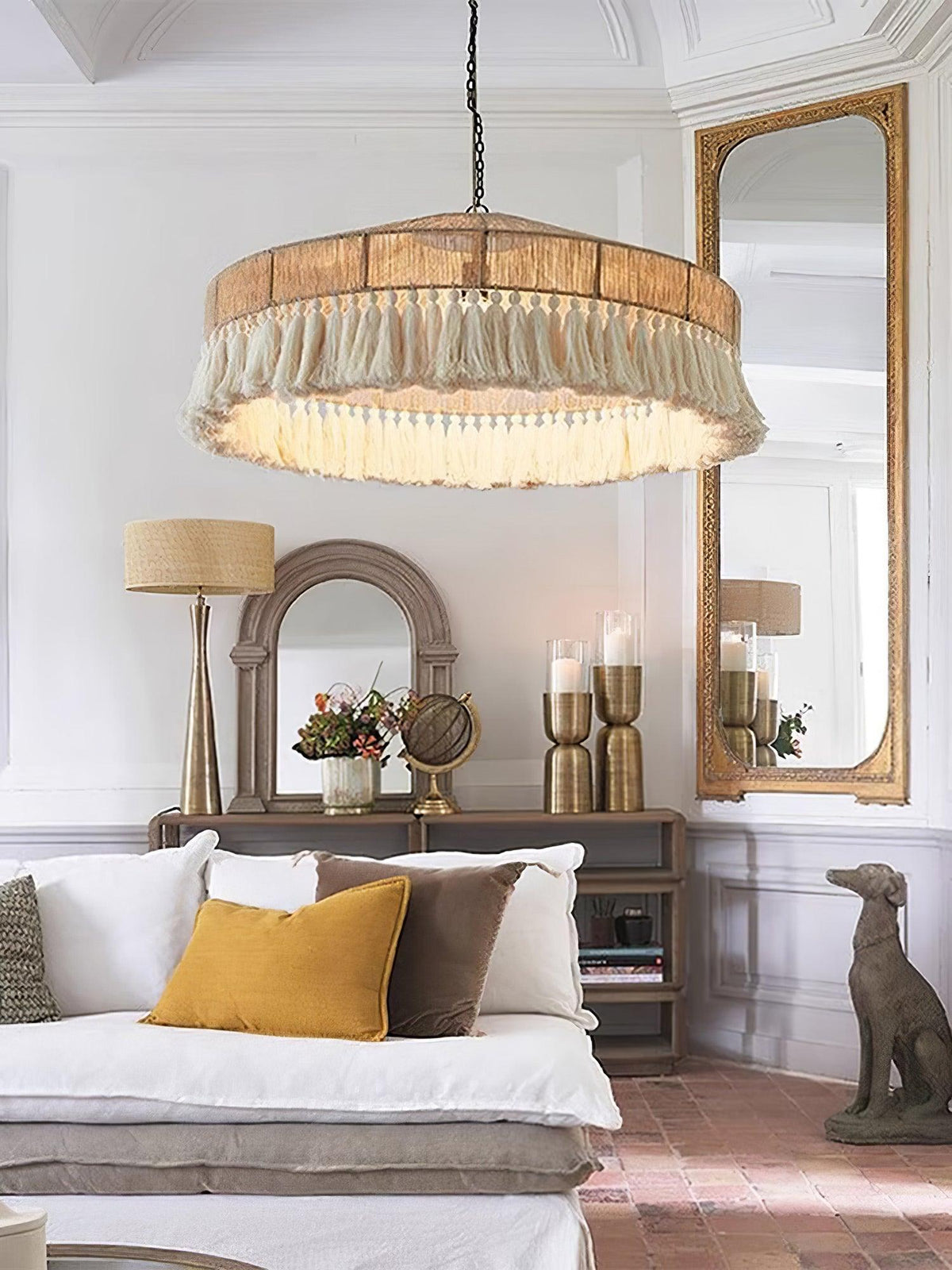 Tidecroft Tassel Pendant Light – Handwoven Hemp Rope Bohemian Chandelier