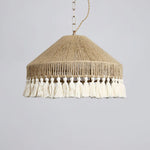 Tidecroft Tassel Pendant Light – Handwoven Hemp Rope Bohemian Chandelier