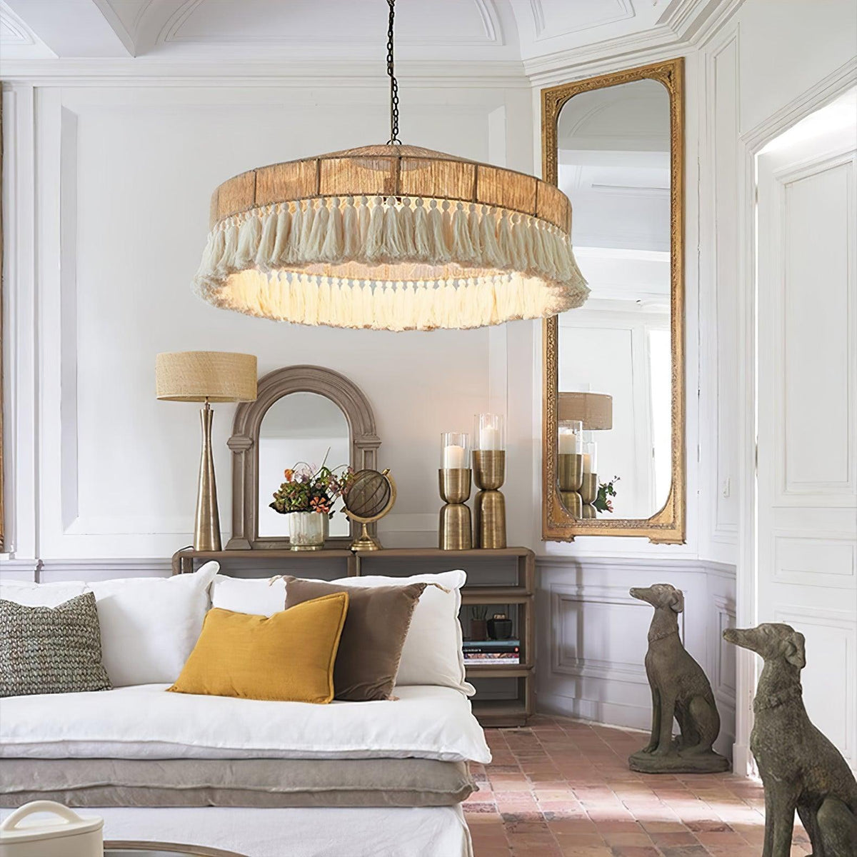 Tidecroft Tassel Pendant Light – Handwoven Hemp Rope Bohemian Chandelier