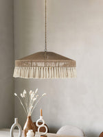 Tidecroft Tassel Pendant Light – Handwoven Hemp Rope Bohemian Chandelier