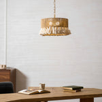 Boho Rara Handwoven Cotton Pendant Light – Natural Hemp Tassel Chandelier