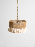 Boho Rara Handwoven Cotton Pendant Light – Natural Hemp Tassel Chandelier