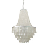 Boho Shell Tiered Chandelier – Natural Capiz Shell Pendant Light for Dining Room and Living Room