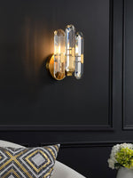 Bolton Crystal Wall Sconce in Brass for Bedroom and Living Room