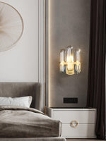 Bolton Crystal Wall Sconce in Brass for Bedroom and Living Room