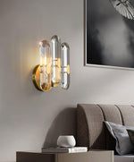 Bolton Crystal Wall Sconce in Brass for Bedroom and Living Room