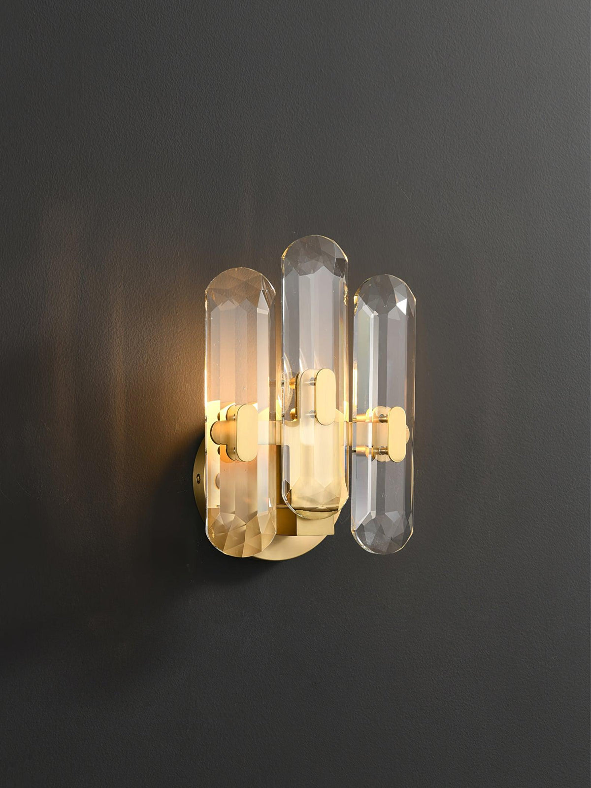 Bolton Crystal Wall Sconce in Brass for Bedroom and Living Room