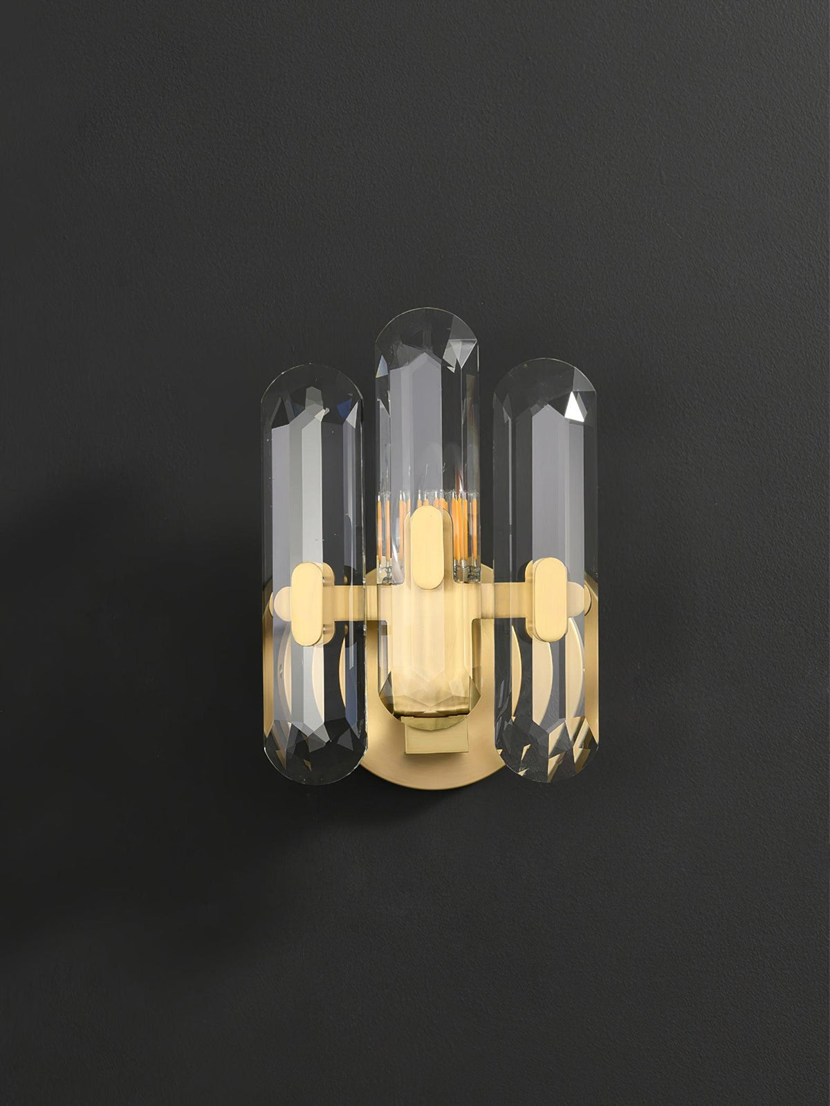 Bolton Crystal Wall Sconce in Brass for Bedroom and Living Room