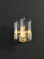 Bolton Crystal Wall Sconce in Brass for Bedroom and Living Room