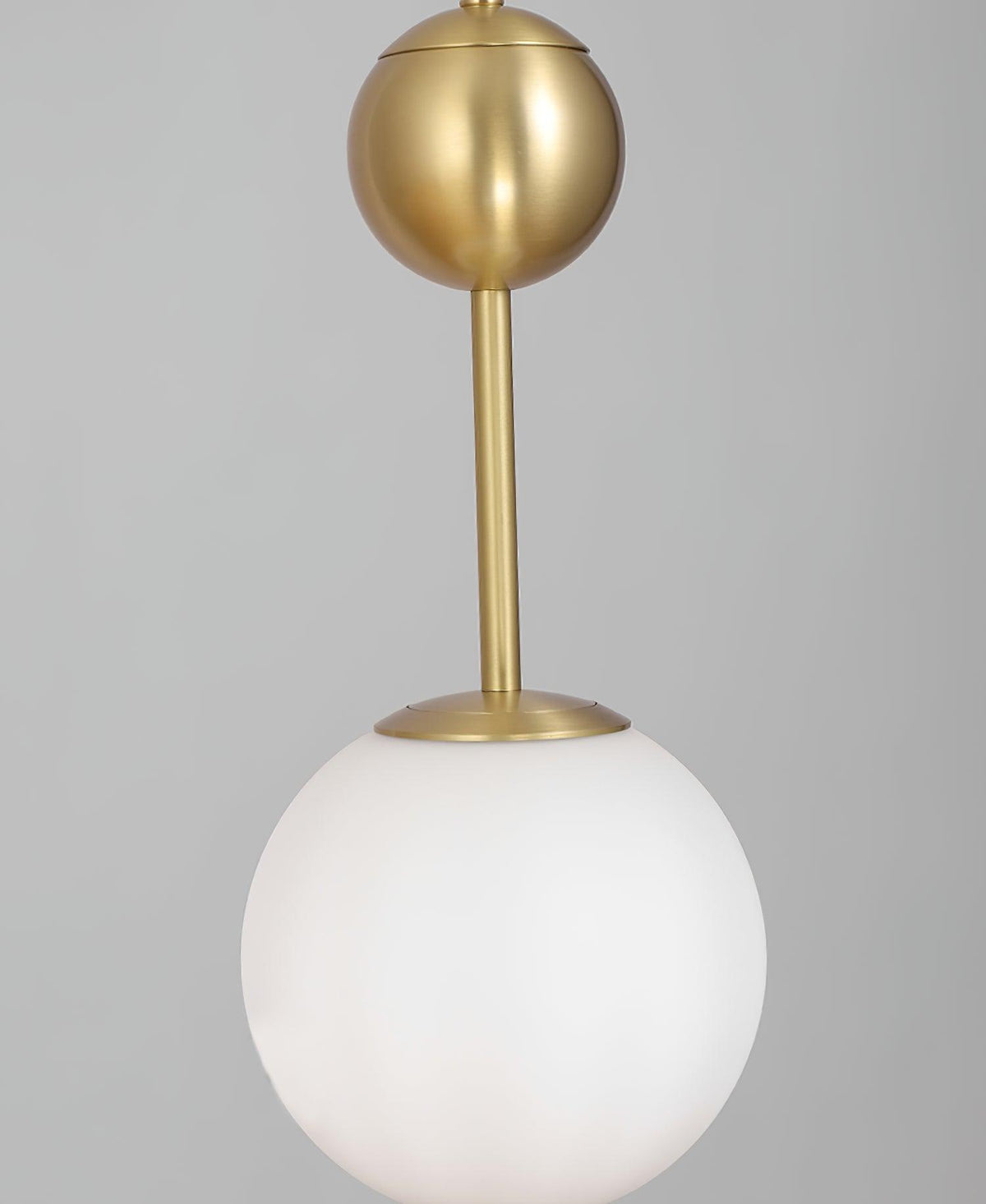 Born Pendant Light in Polished Brass and Opal Glass, Modern Minimalist Ceiling Lamp