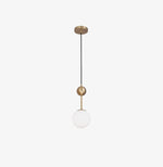 Born Pendant Light in Polished Brass and Opal Glass, Modern Minimalist Ceiling Lamp