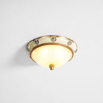 Brahm Flush Ceiling Light – Modern Antique Beige Glass Fixture