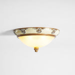 Brahm Flush Ceiling Light – Modern Antique Beige Glass Fixture