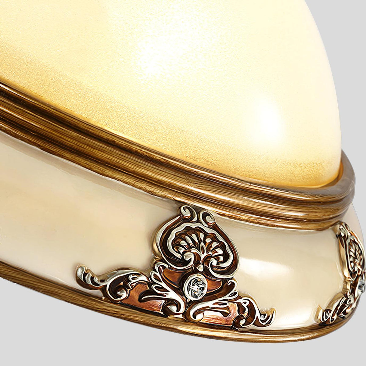 Brahm Flush Ceiling Light – Modern Antique Beige Glass Fixture