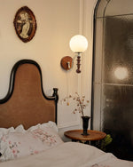 Bramwell Wall Sconce with Wood Accents and Frosted Glass Globe