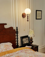 Bramwell Wall Sconce with Wood Accents and Frosted Glass Globe