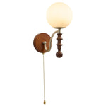 Bramwell Wall Sconce with Wood Accents and Frosted Glass Globe