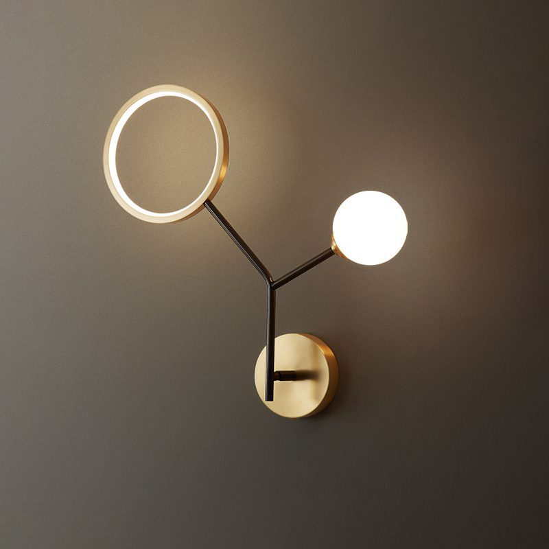 Brass Branch Glass Wall Lamp