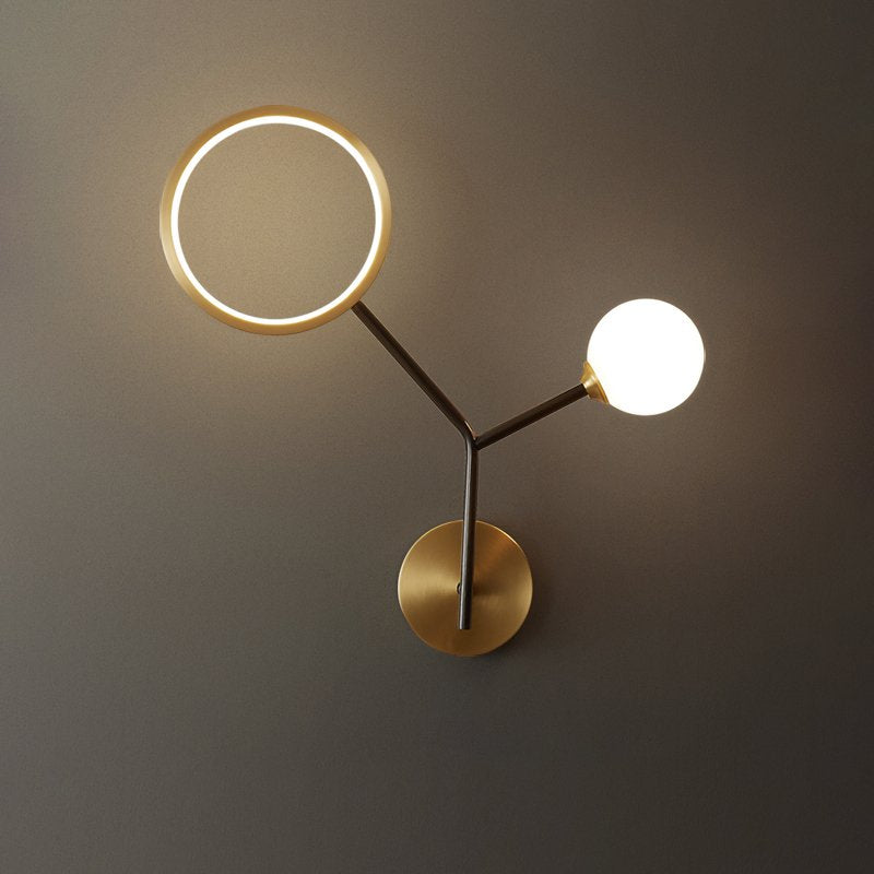 Brass Branch Glass Wall Lamp