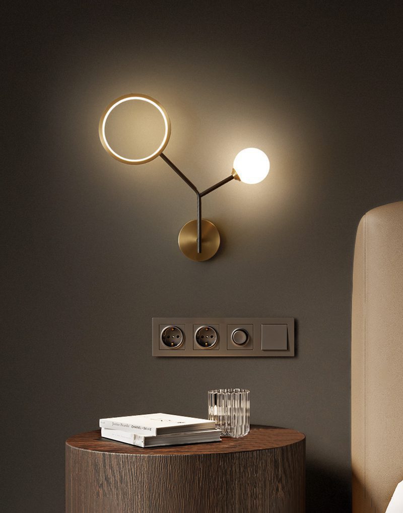 Brass Branch Glass Wall Lamp