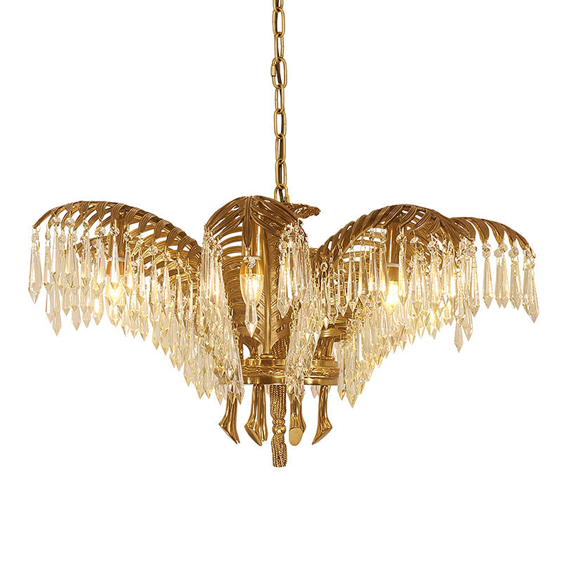 brass-palm-leaf-crystal-chandelier
