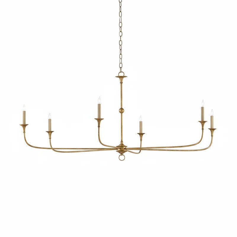Elara Candle Chandelier – Modern Brass Candelabra Chandelier for Dining Room