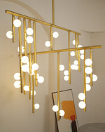 Brass Glass Drop Candelabrum Chandelier