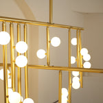 Brass Glass Drop Candelabrum Chandelier