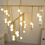 Brass Glass Drop Candelabrum Chandelier