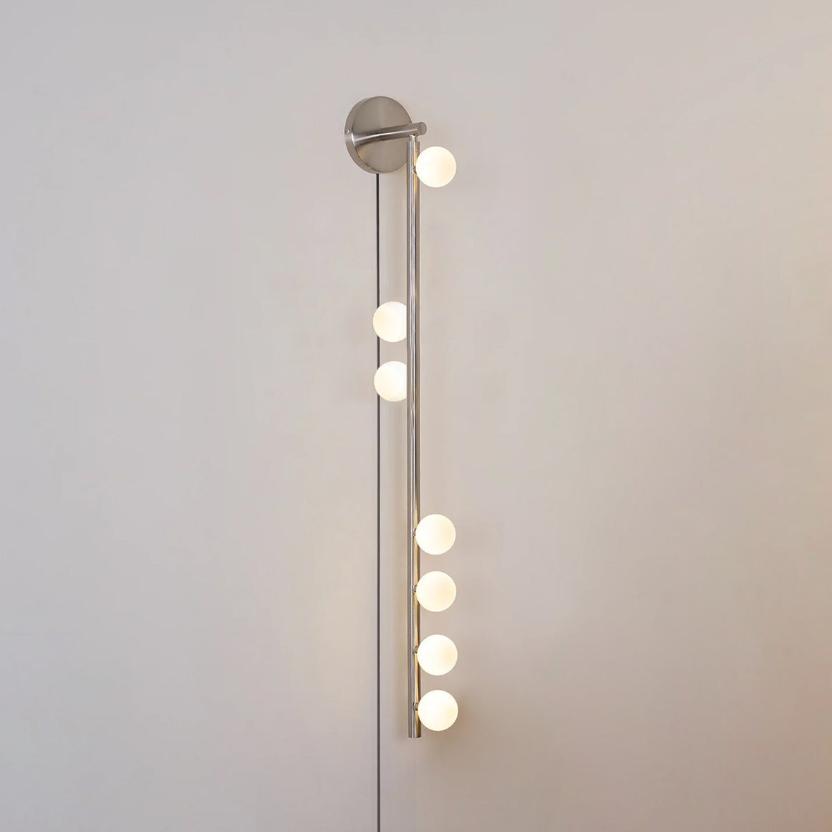 Brass Glass Tube Plug In Wall Lamp