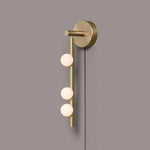Brass Glass Tube Plug In Wall Lamp