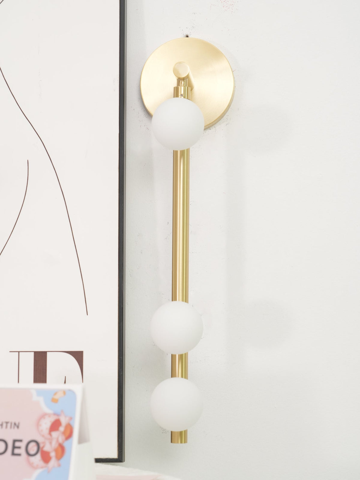 Brass Glass Tube Plug In Wall Lamp