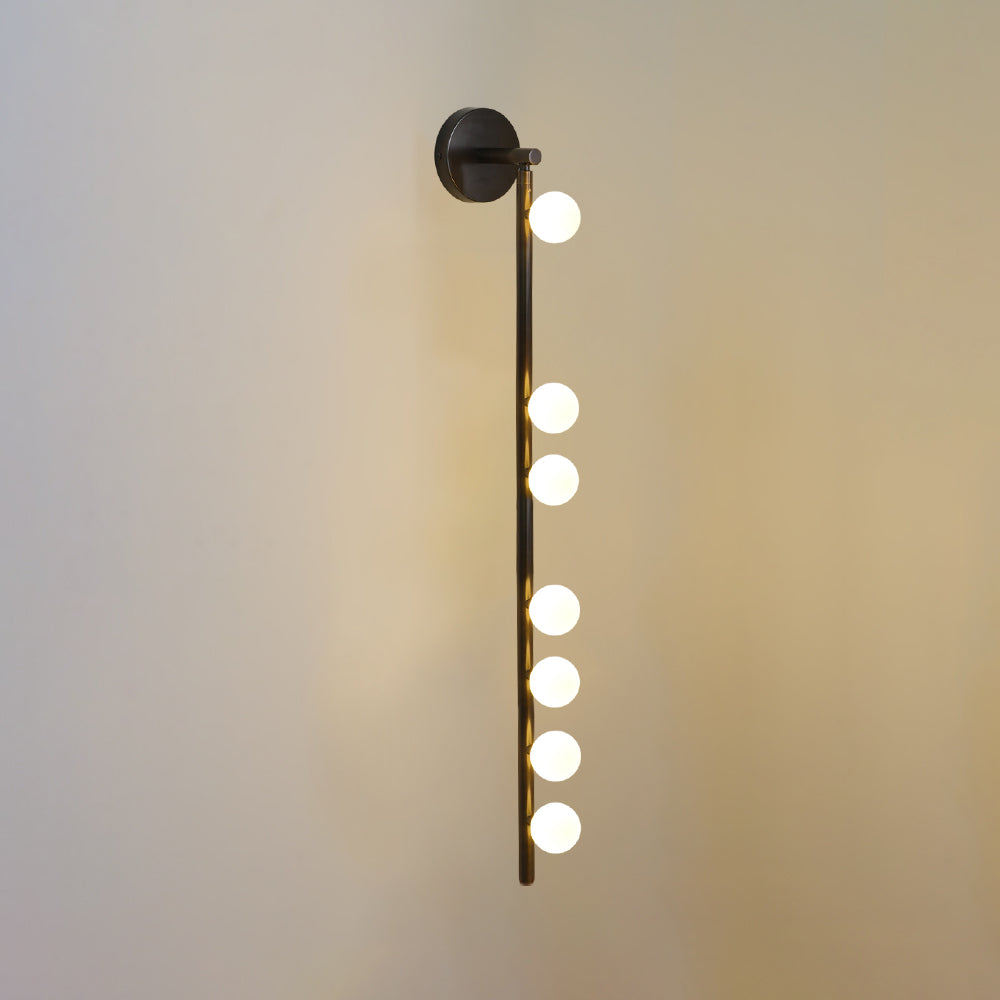 Brass Glass Tube Plug In Wall Lamp
