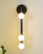 Brass Glass Tube Plug In Wall Lamp