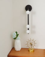 Brass Glass Tube Plug In Wall Lamp