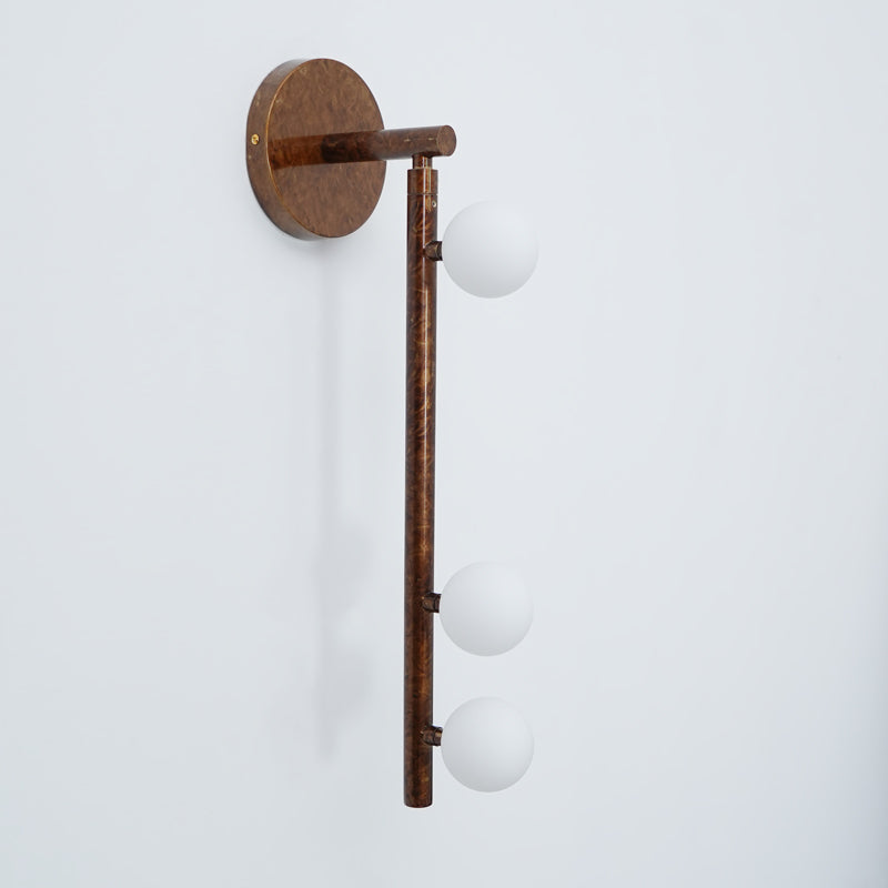 Brass Glass Tube Plug In Wall Lamp