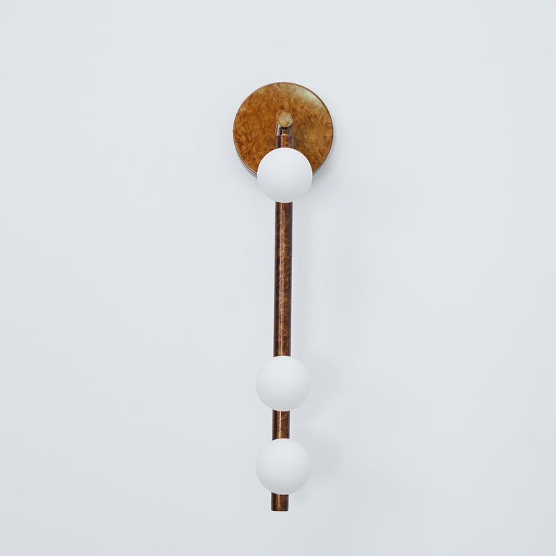 Brass Glass Tube Plug In Wall Lamp