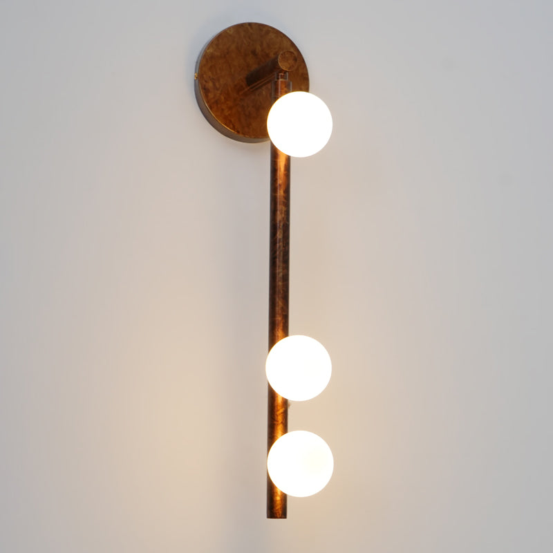 Brass Glass Tube Plug In Wall Lamp
