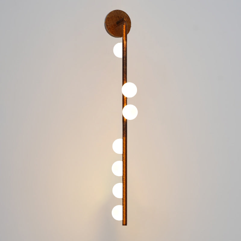 Brass Glass Tube Plug In Wall Lamp