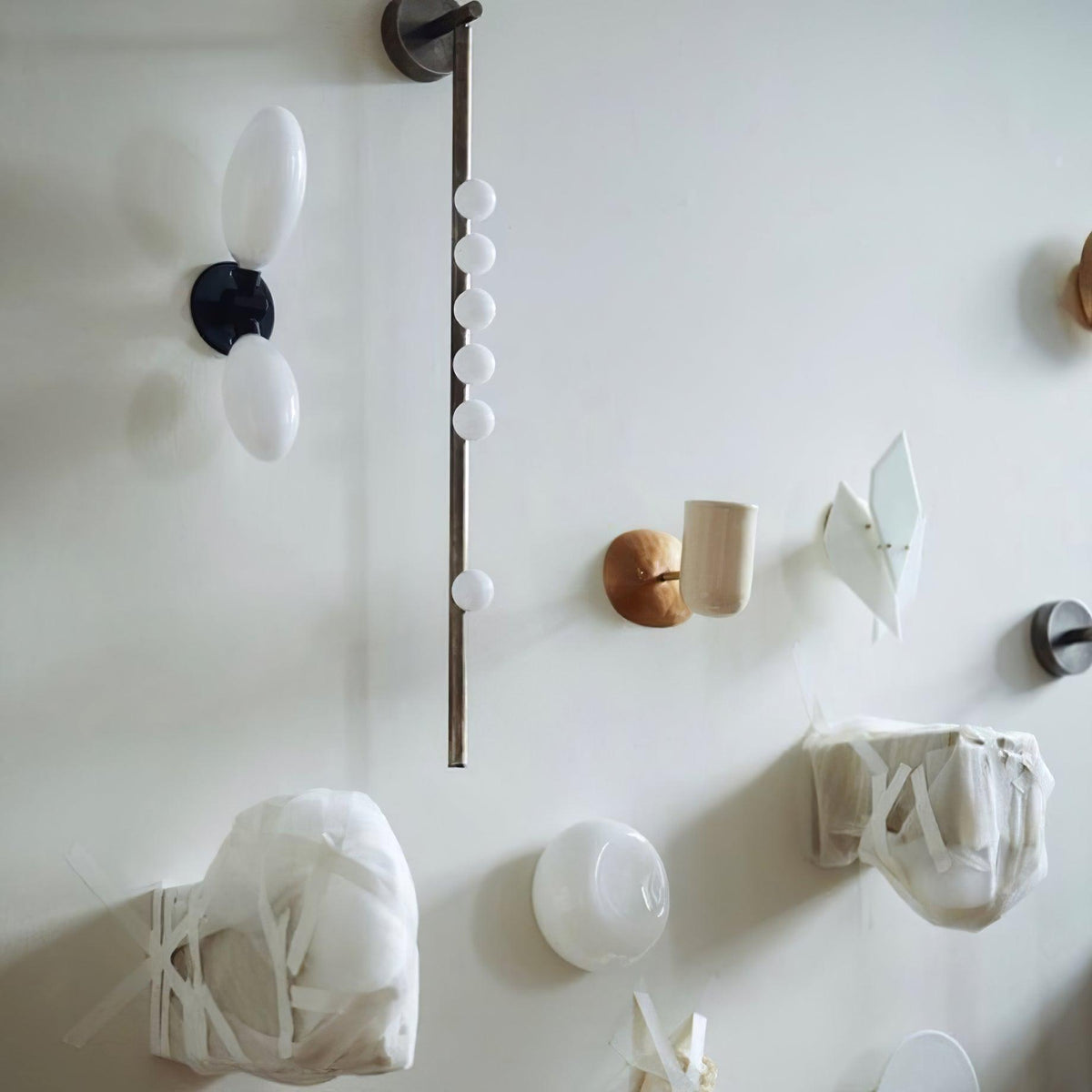 Brass Glass Tube Plug In Wall Lamp
