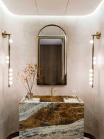 Brass Glass Tube Plug In Wall Lamp