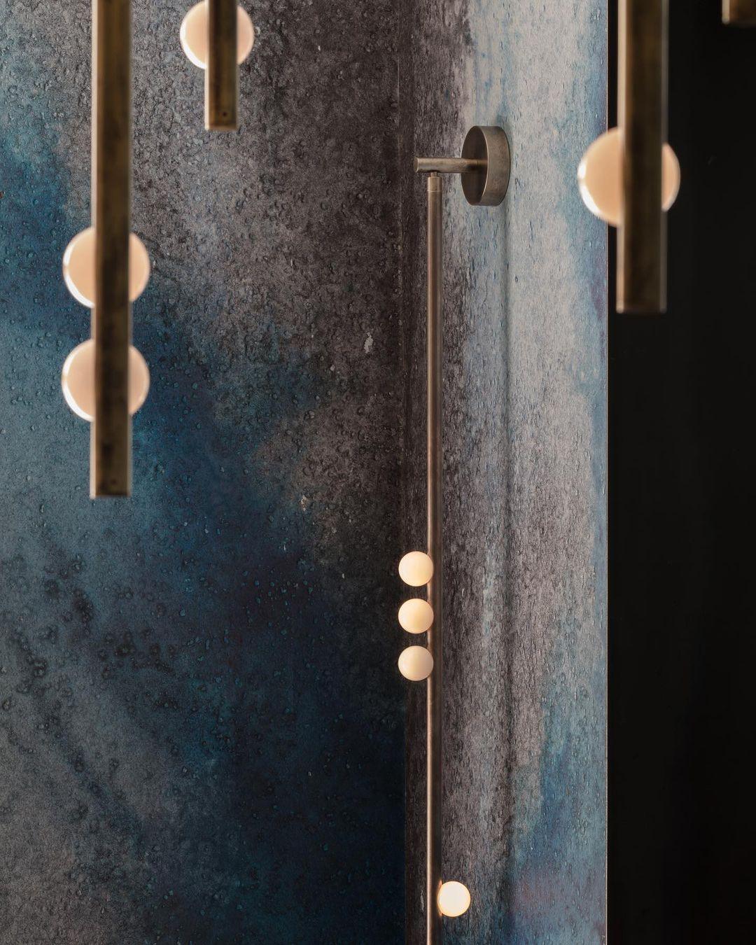 Brass Glass Tube Plug In Wall Lamp