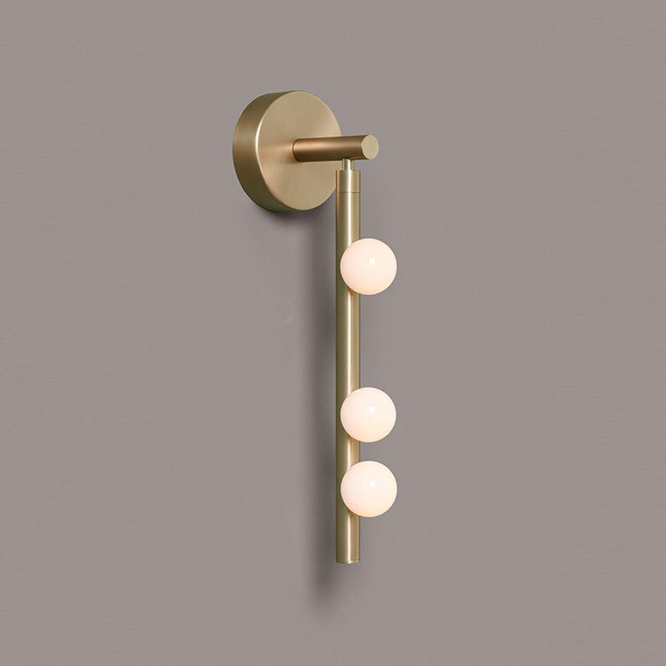 Brass Glass Tube Plug In Wall Lamp