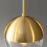 Globular Brass and Glass Semi-Flush Ceiling Light