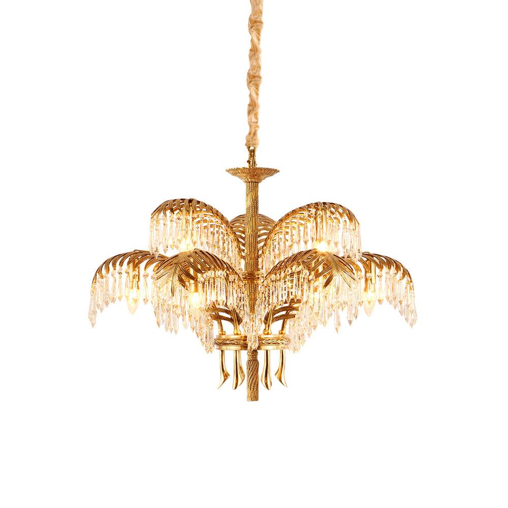 brass-palm-leaf-crystal-chandelier
