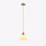 Brass Pleated Ceramic Pendant Lamp