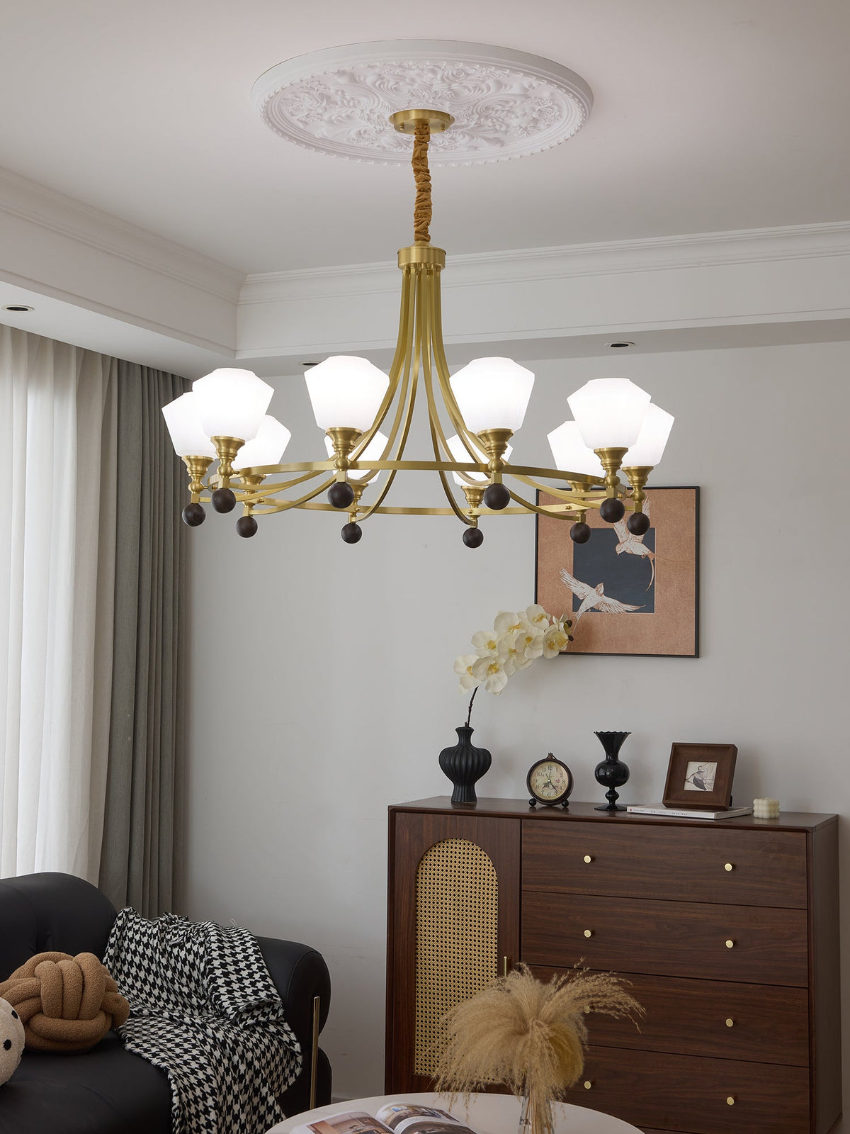 Bravado Chandelier – Modern Brass & Glass Statement Light